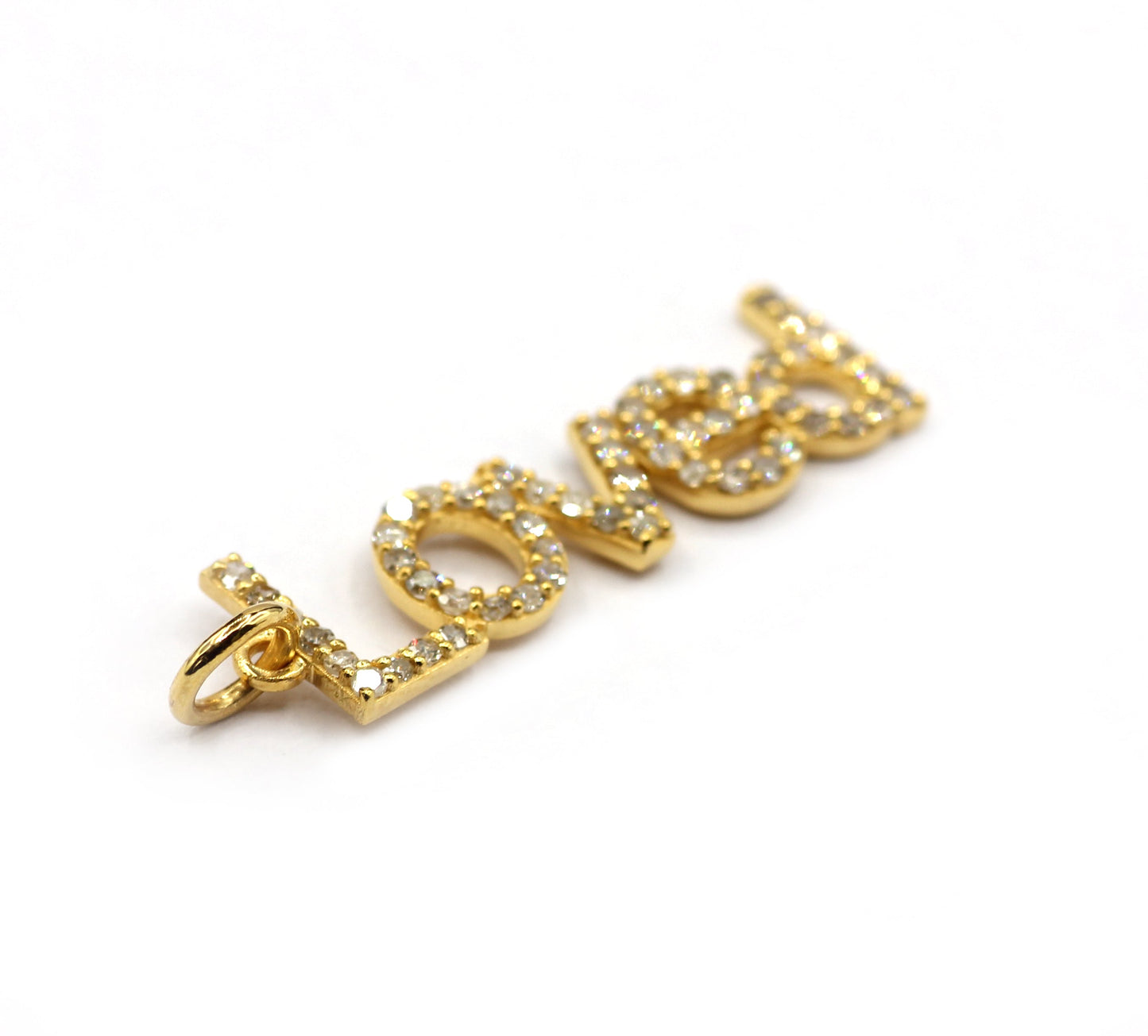 Love 14k Solid Gold Diamond Pendants. Genuine handmade pave diamond Pendant. 14k Solid Gold Diamond Pendants.
