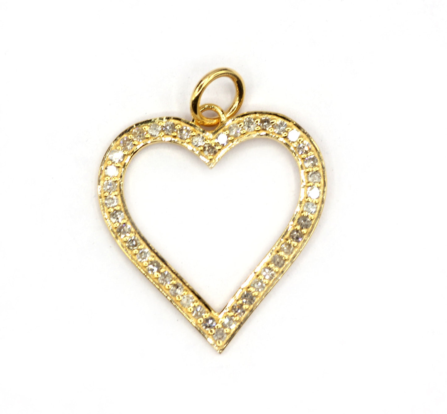 Solid 14k Gold Heart Diamond Pendants. Genuine handmade pave diamond Pendant. 14k Solid Gold Diamond Pendants.