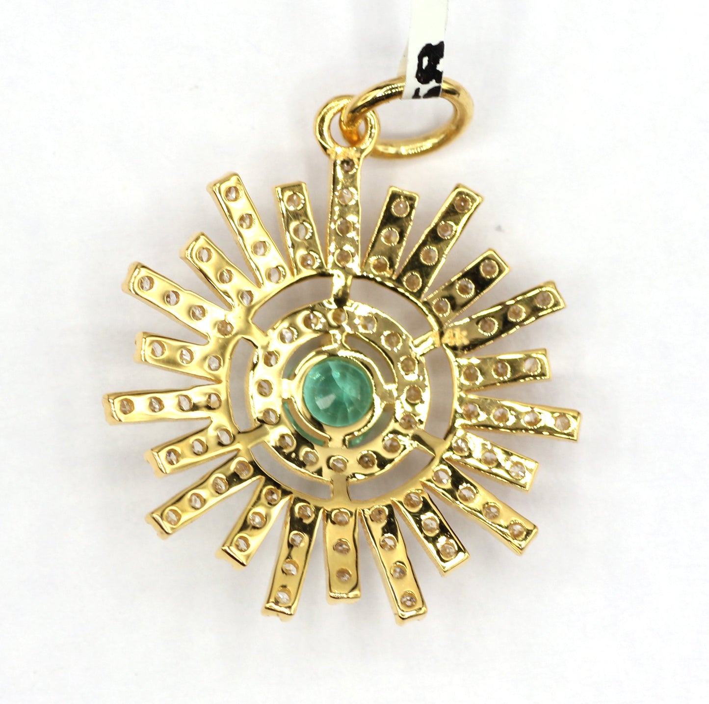 Sunburst Shape 14k Solid Gold Diamond Pendants. Genuine handmade pave diamond Pendant.14k Solid Gold Diamond Pendants.