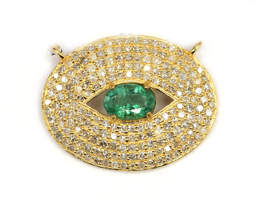 Oval Shape 14k Solid Gold Diamond Pendants. Genuine handmade pave diamond Pendant.1 4k Solid Gold Diamond Pendants.
