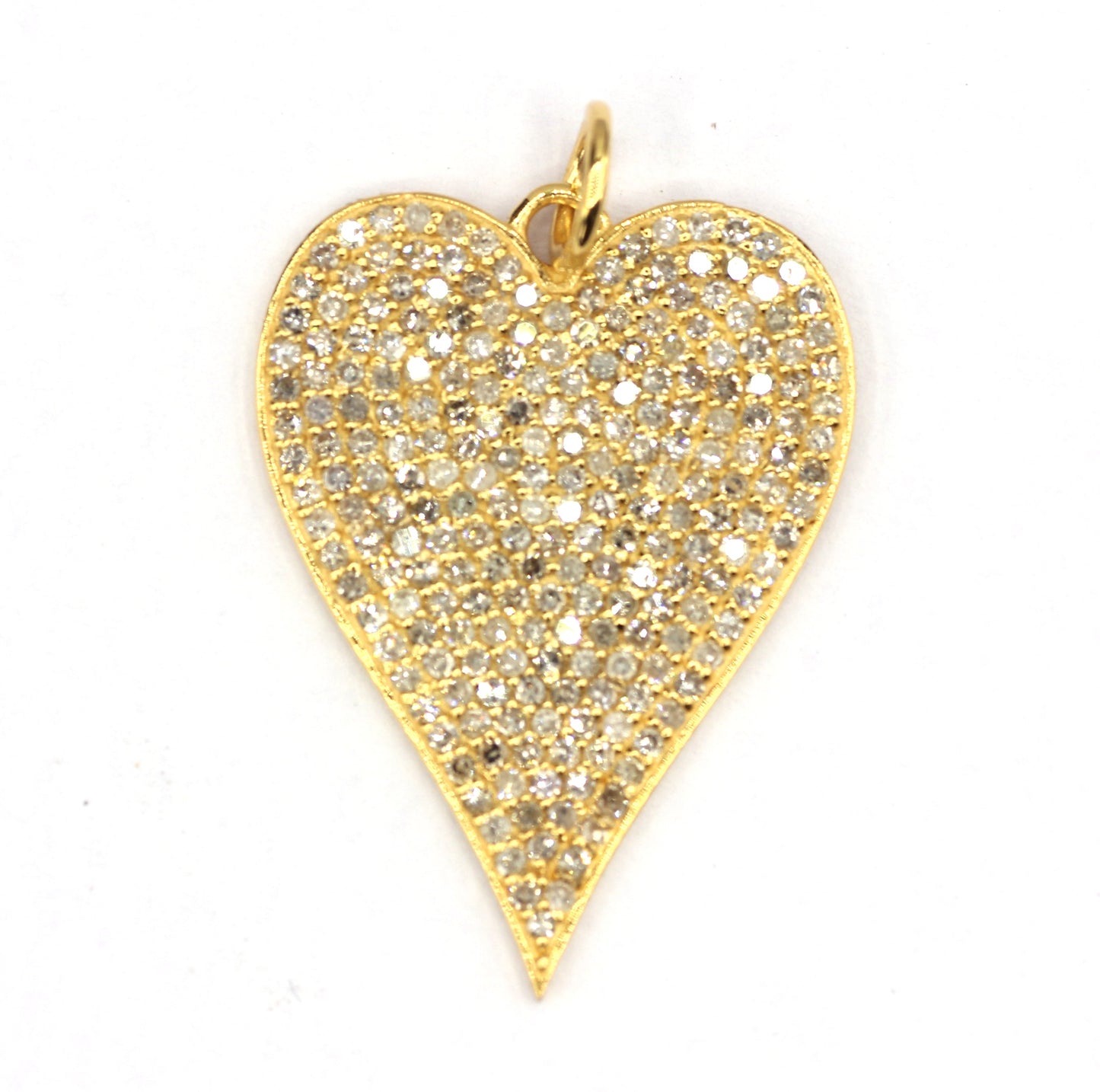 Heart Shape 14k Solid Gold Diamond Pendants. Genuine handmade pave diamond Pendant.14k Solid Gold Diamond Pendants.