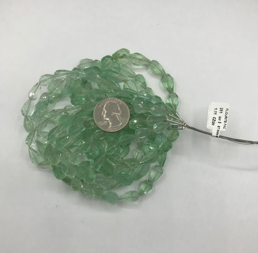 Fluorite Beads Faceted Tear Drops