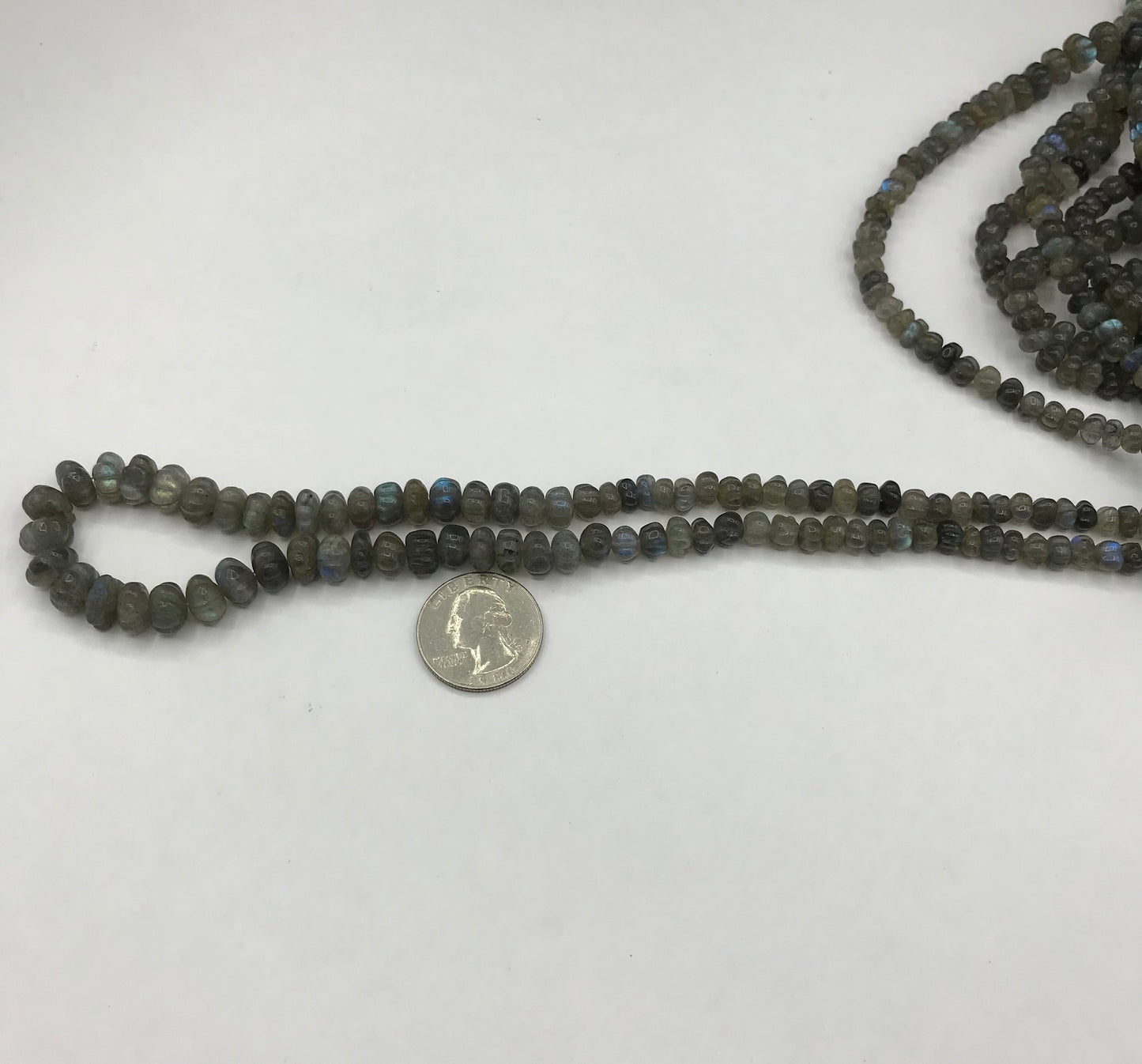 Labradorite Beads Carved Melons