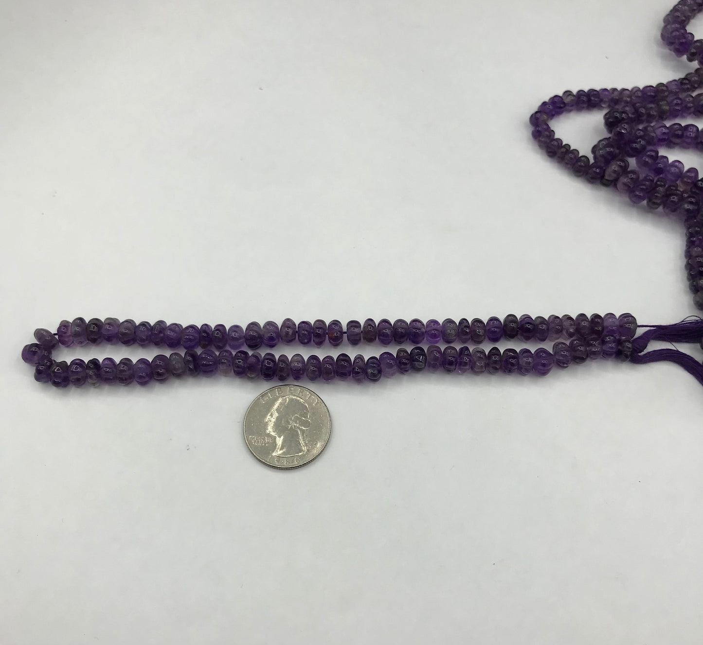Amethyst Beads Carved Melons