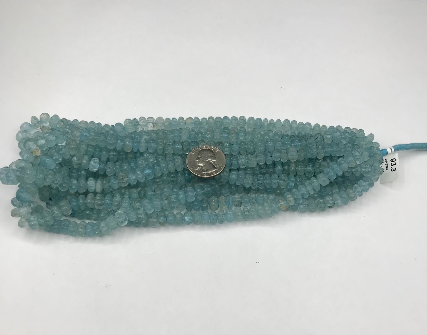 Aquamarine Beads Carved Melons