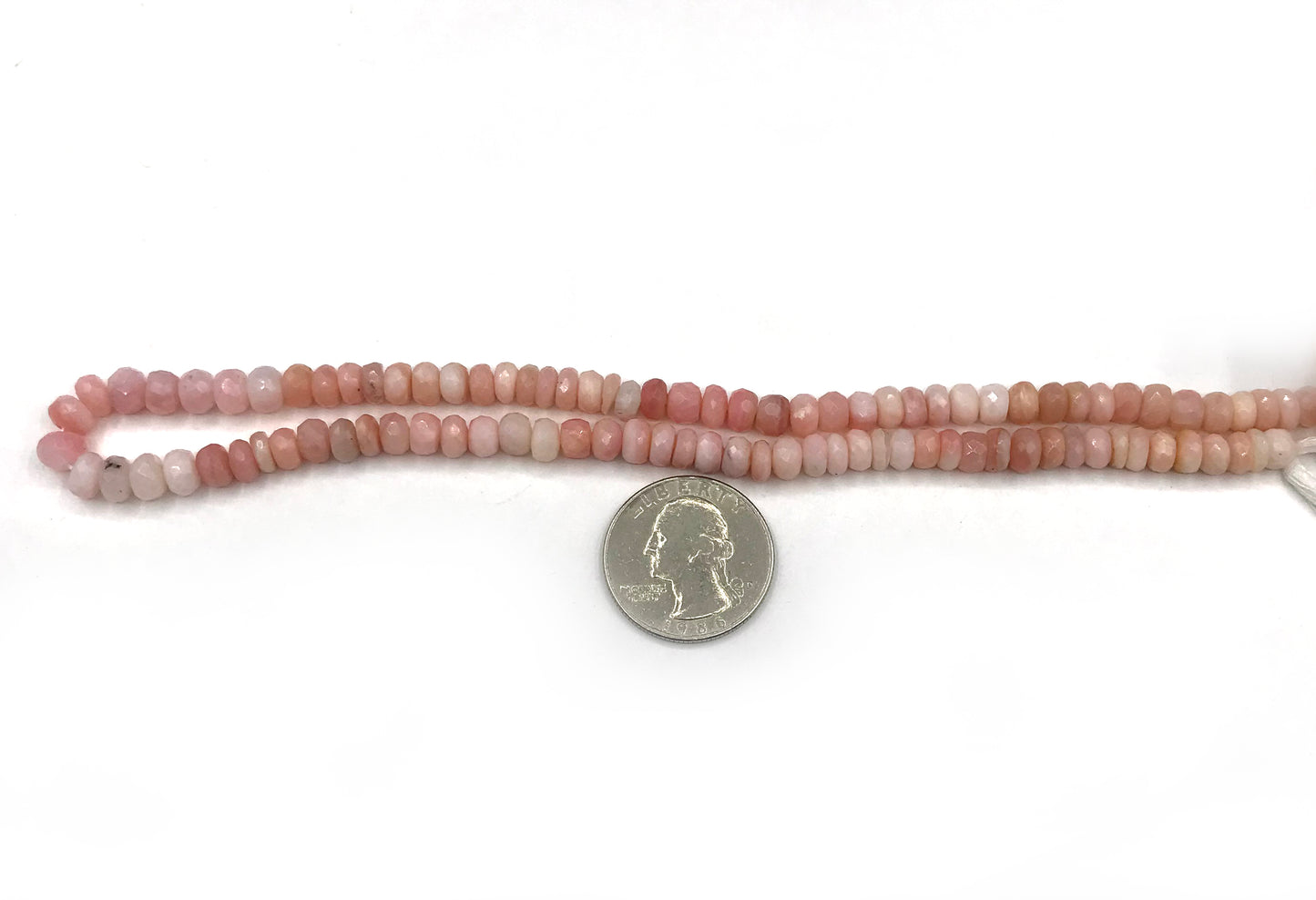 Pink Opal Roundel Beads Facetted 6 mm