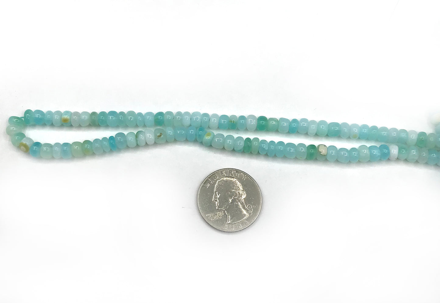 Blue Opal Beads Smooth Rondelle