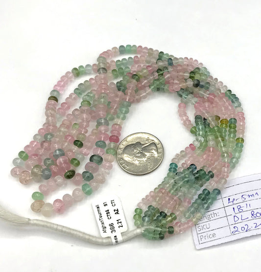 Multi afghan tourmaline Beads Smooth Rondelle