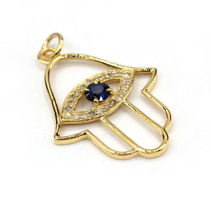 Hamsa Hand  Shape 14k Solid Gold Diamond Pendants