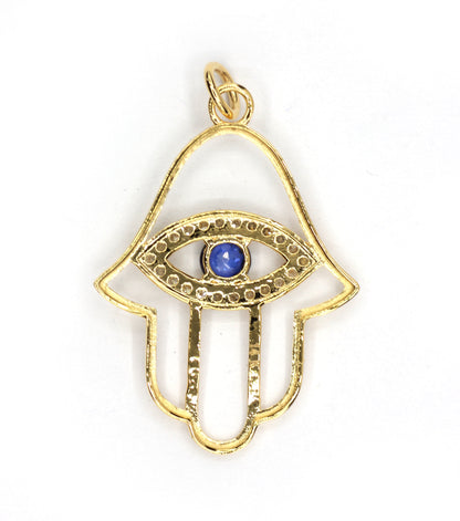 Hamsa Hand  Shape 14k Solid Gold Diamond Pendants