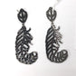Black Spinel Silver Earring .925 Oxidized Sterling Silver Black Spinal Earring, Genuine handmade pave Black Spinal Earring Size (26x70 MM )