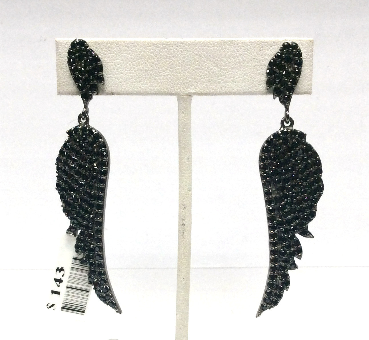 Black Spinel Silver Earring .925 Oxidized Sterling Silver Black Spinal Earring, Genuine handmade pave Black Spinal Earring Size (14x72 MM )