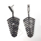 Black Spinel Silver Earring .925 Oxidized Sterling Silver Black Spinal Earring, Genuine handmade pave Black Spinal Earring Size (25x68 MM )