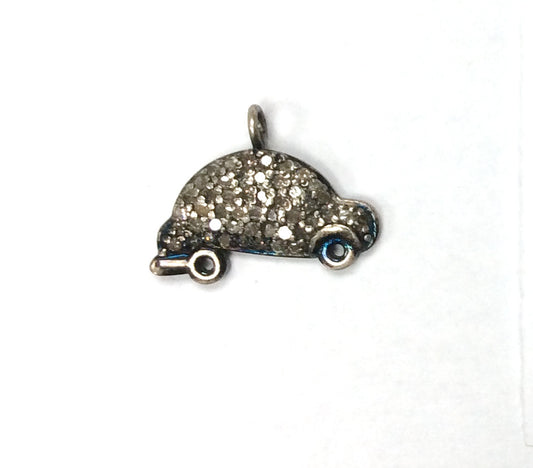 Car Shape Pave Diamond Charm