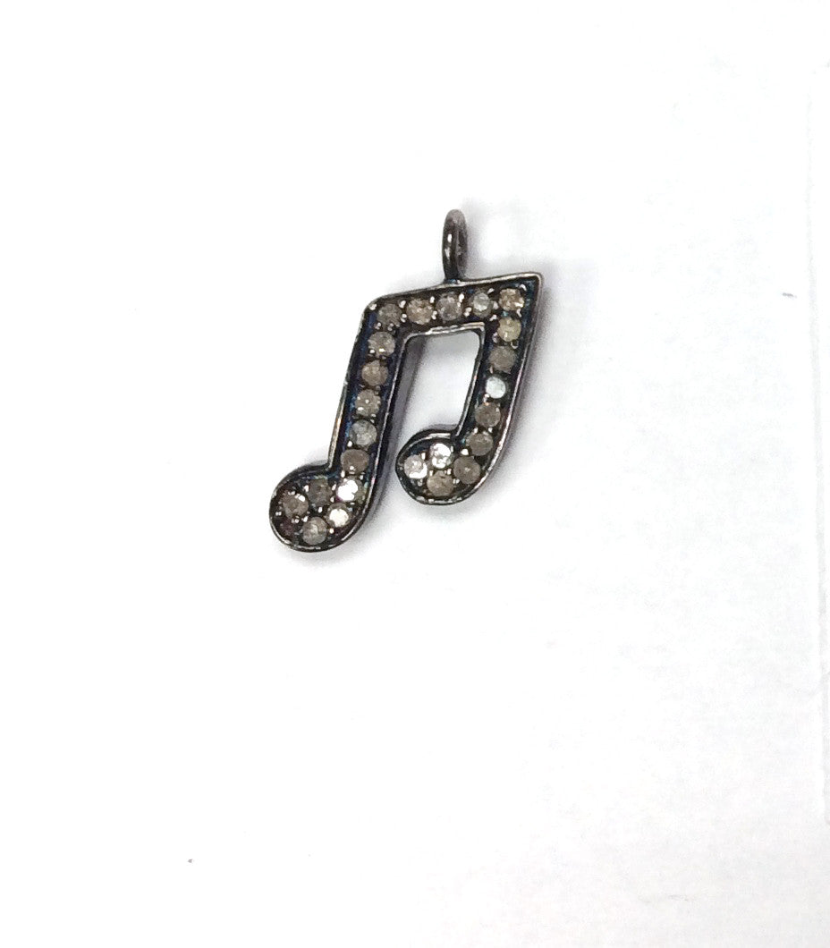 Music Shape Pave Diamond Charm
