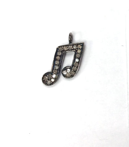 Music Shape Pave Diamond Charm