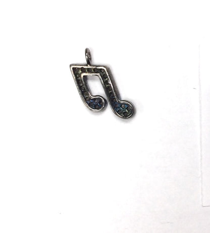 Music Shape Pave Diamond Charm