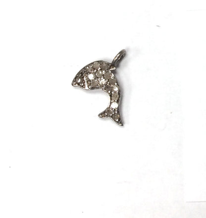 Fish Shape Pave Diamond Charm