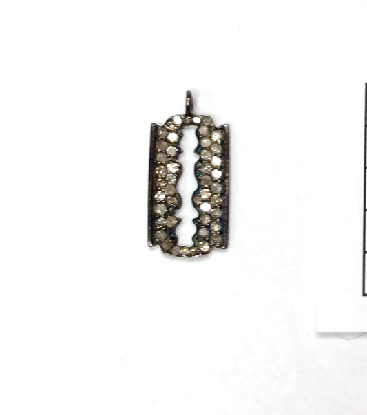 Blade Shape Pave Diamond Charm
