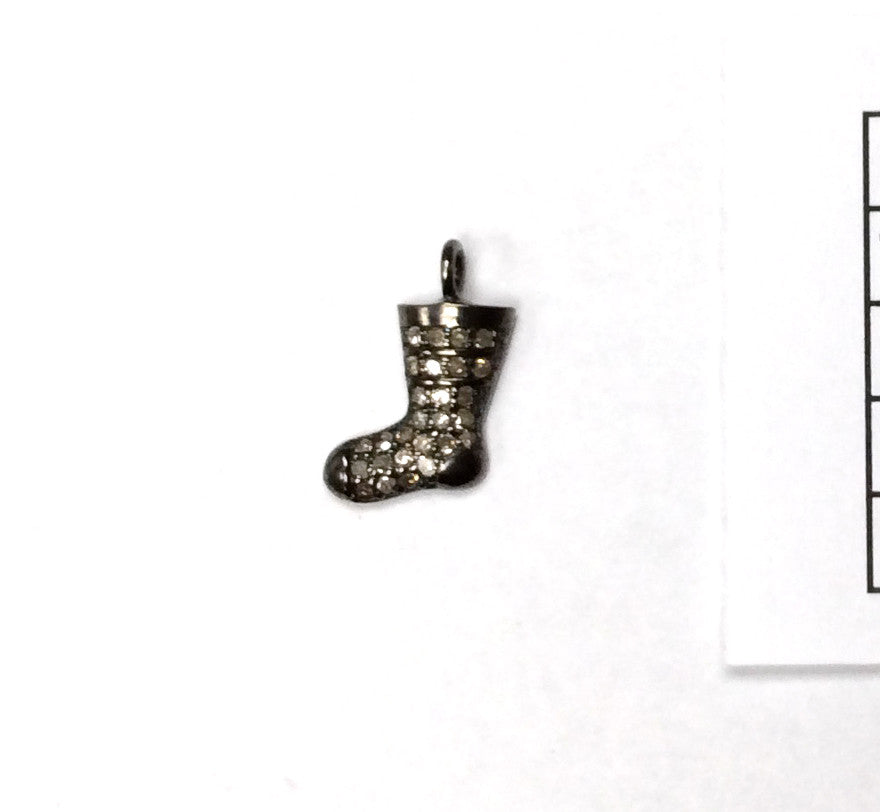 Boot Shape Pave Diamond Charm