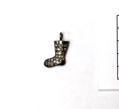 Boot Shape Pave Diamond Charm