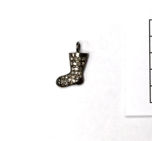 Boot Shape Pave Diamond Charm
