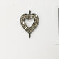 Open Heart Shape Pave Diamond Charm