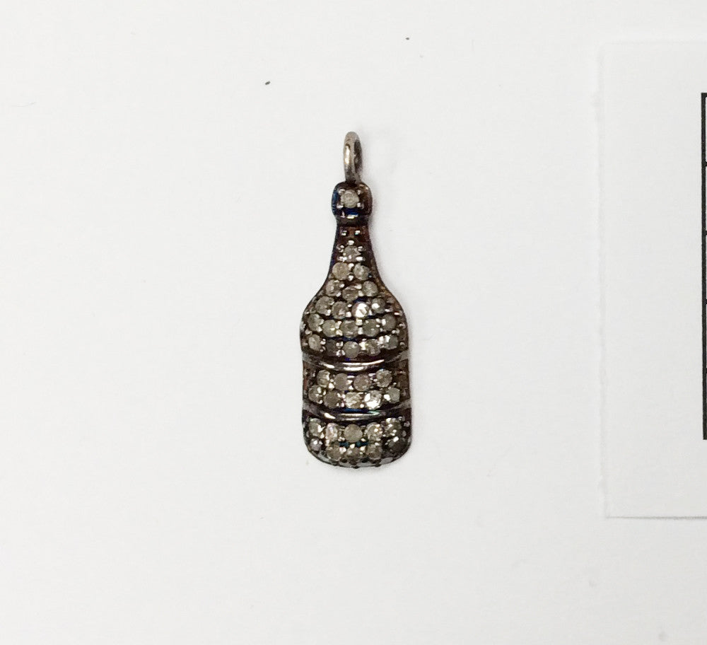 Bottle Shape Pave Diamond Charm