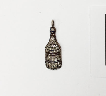Bottle Shape Pave Diamond Charm