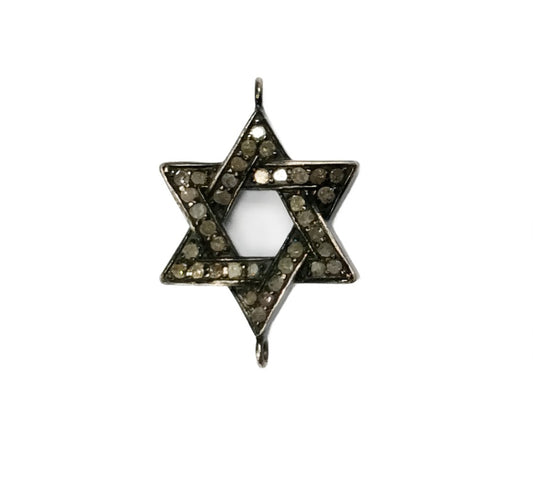 Open Star Pave Diamond Charm