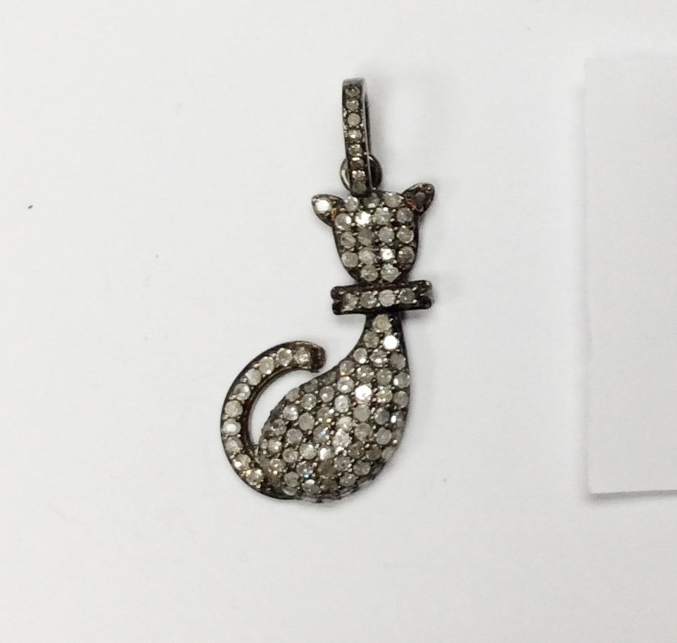 Cat Pave Diamond Charm