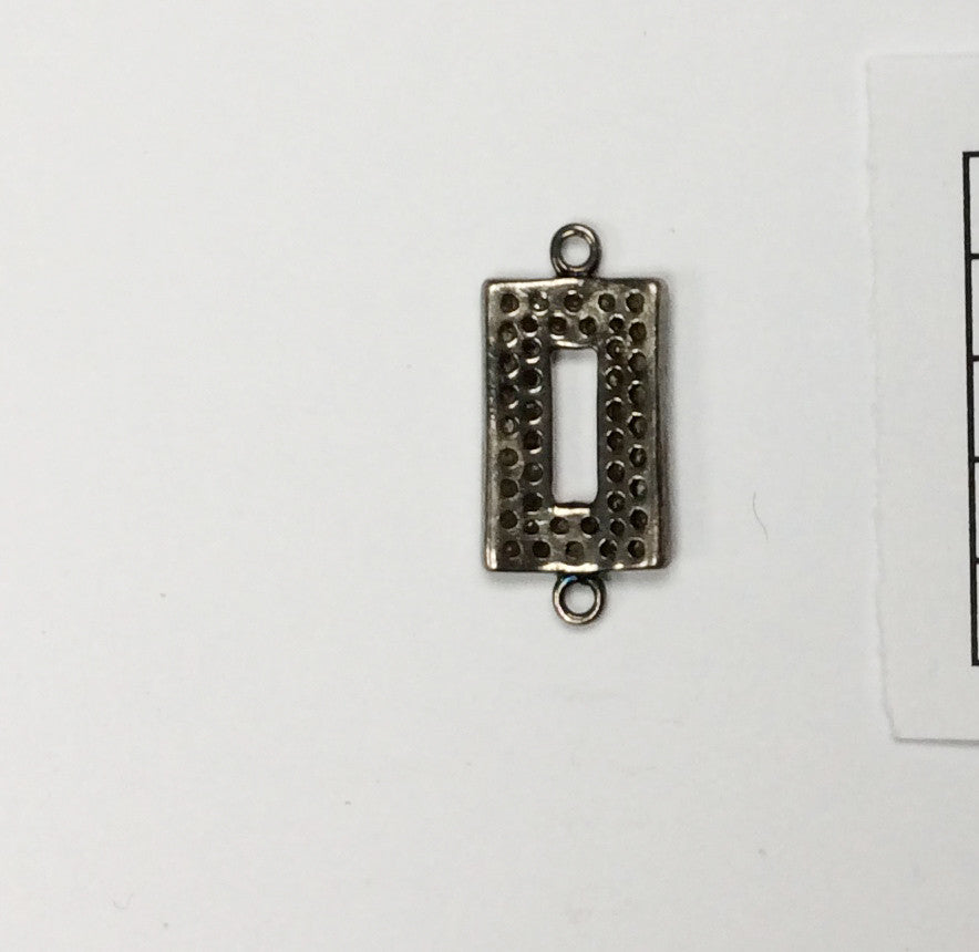 Open Rectangle Pave Diamond Charm