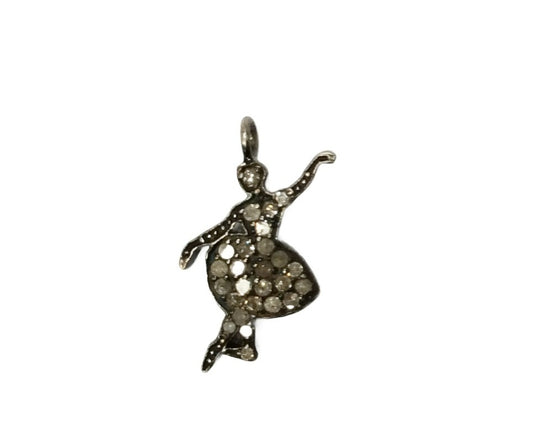 Dancing girl Pave Diamond Charm