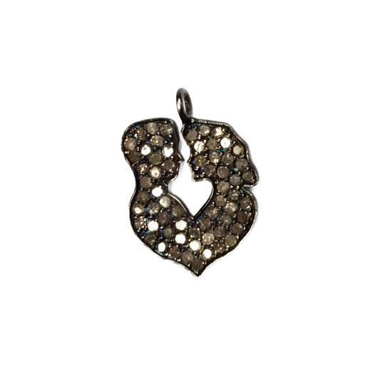 Kissing Couple Diamond Charm