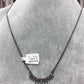 Pave Diamond Art Deco Necklace ,  Diamond design in sterling silver w/antique finish, Approx 0.55" Stunning
