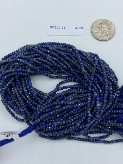 Lapis lazuli BEADS ROUND FACETED 3-4MM