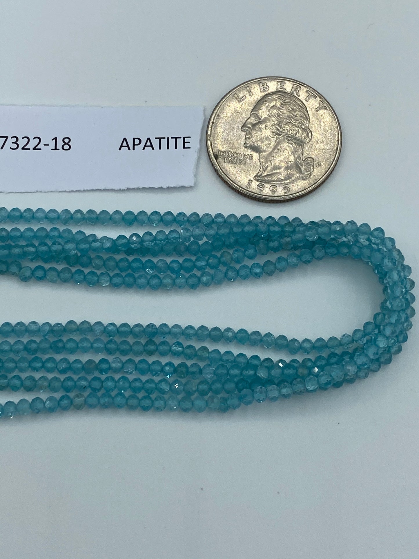 APATITE BEADS ROUND FACETED 3-4MM