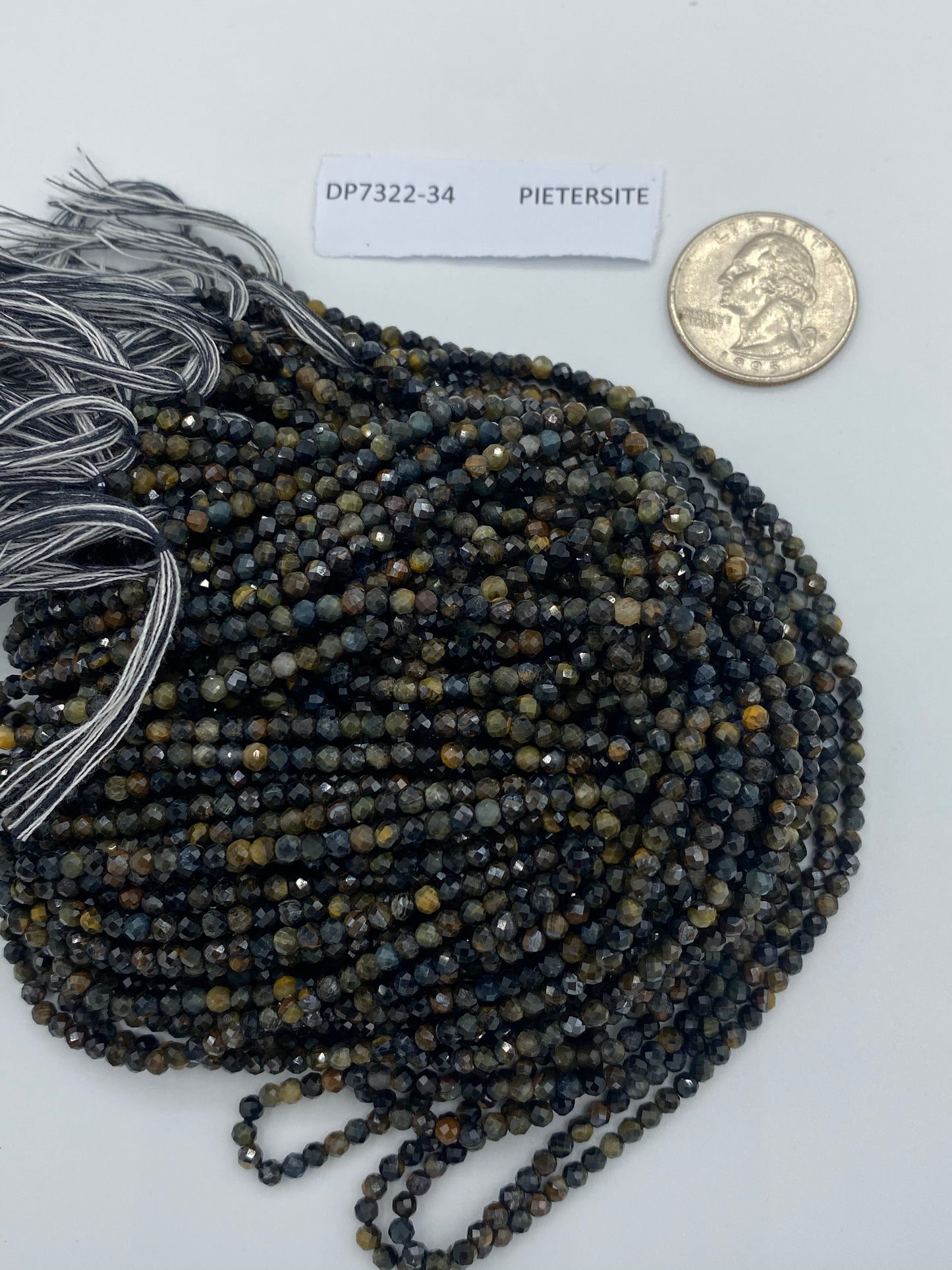 PIETERSITE  BEADS ROUND FACETED 3-4MM