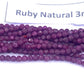 RUBY NATURAL BEADS ROUND FACETED