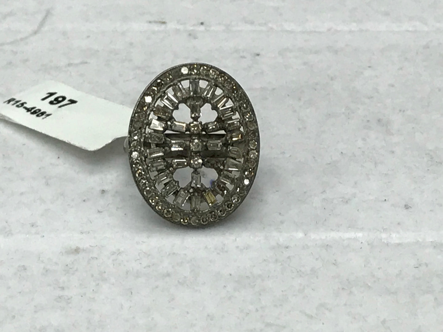 Oval Shape Rectangular Diamond Ring