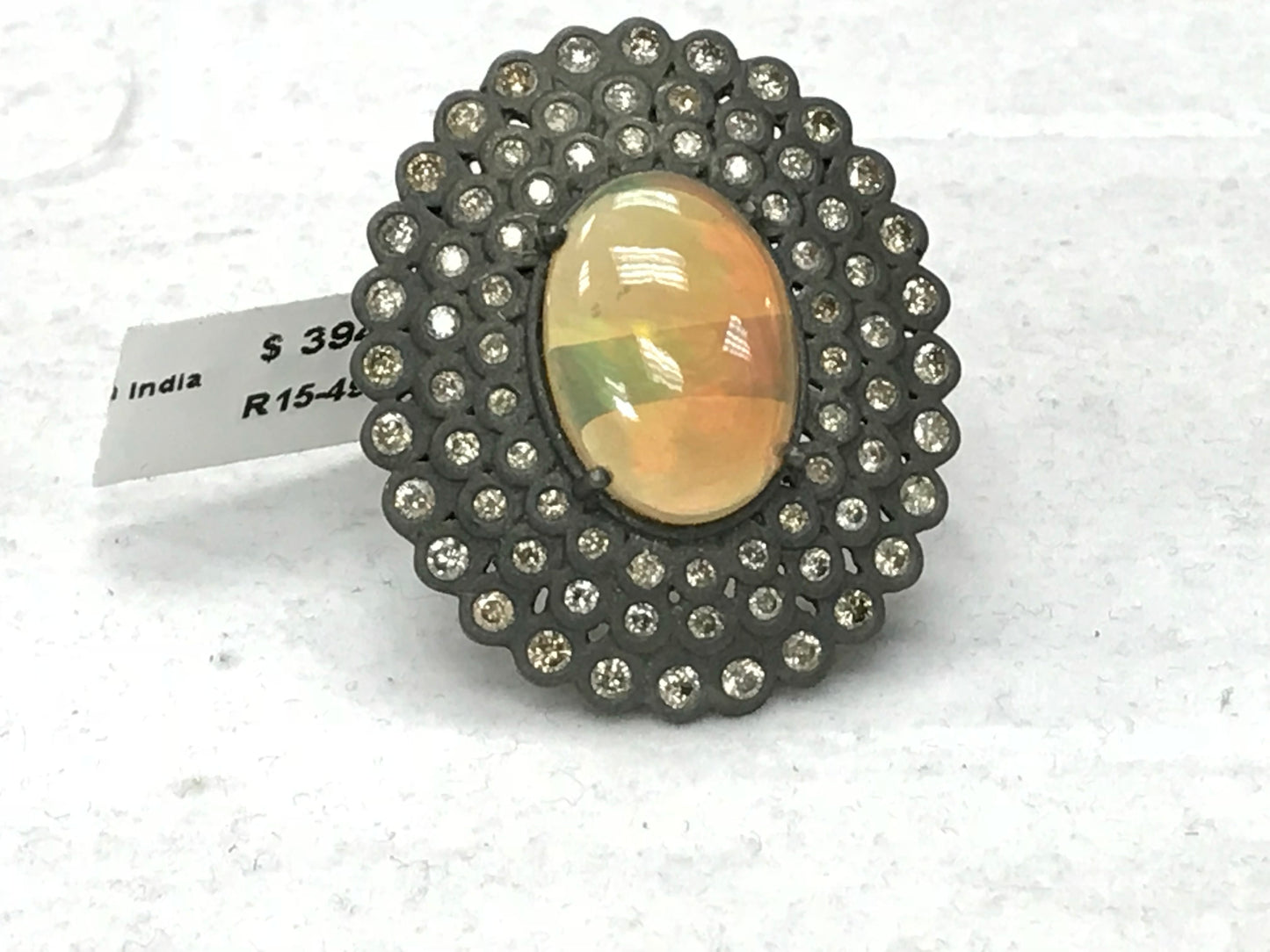 Pave Diamond Ring .925 Oxidized Sterling Silver Diamond Ring, Genuine handmade pave diamond Ring