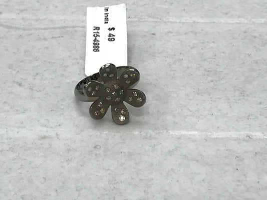 Pave Flower Diamond Ring