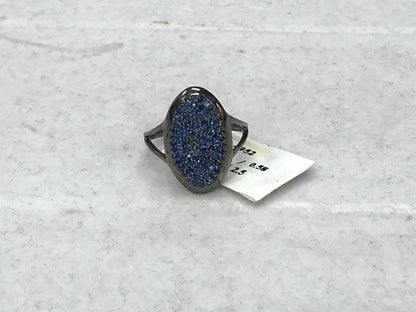 Oval Shape Silver Pave Diamond Ring .925 Oxidized Sterling Silver Diamond Ring, Genuine handmade pave diamond Ring