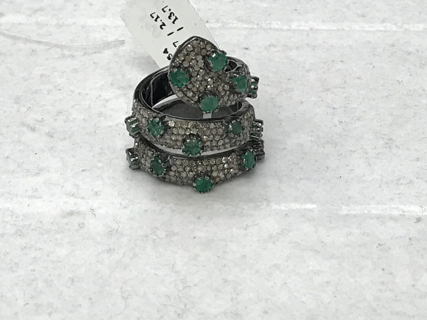 Snake shape Pave Diamond Ring .925 Oxidized Sterling Silver Diamond Ring, Genuine handmade pave diamond Ring Size Approx 1.40"(35 MM)