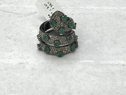 Snake shape Pave Diamond Ring .925 Oxidized Sterling Silver Diamond Ring, Genuine handmade pave diamond Ring Size Approx 1.40"(35 MM)