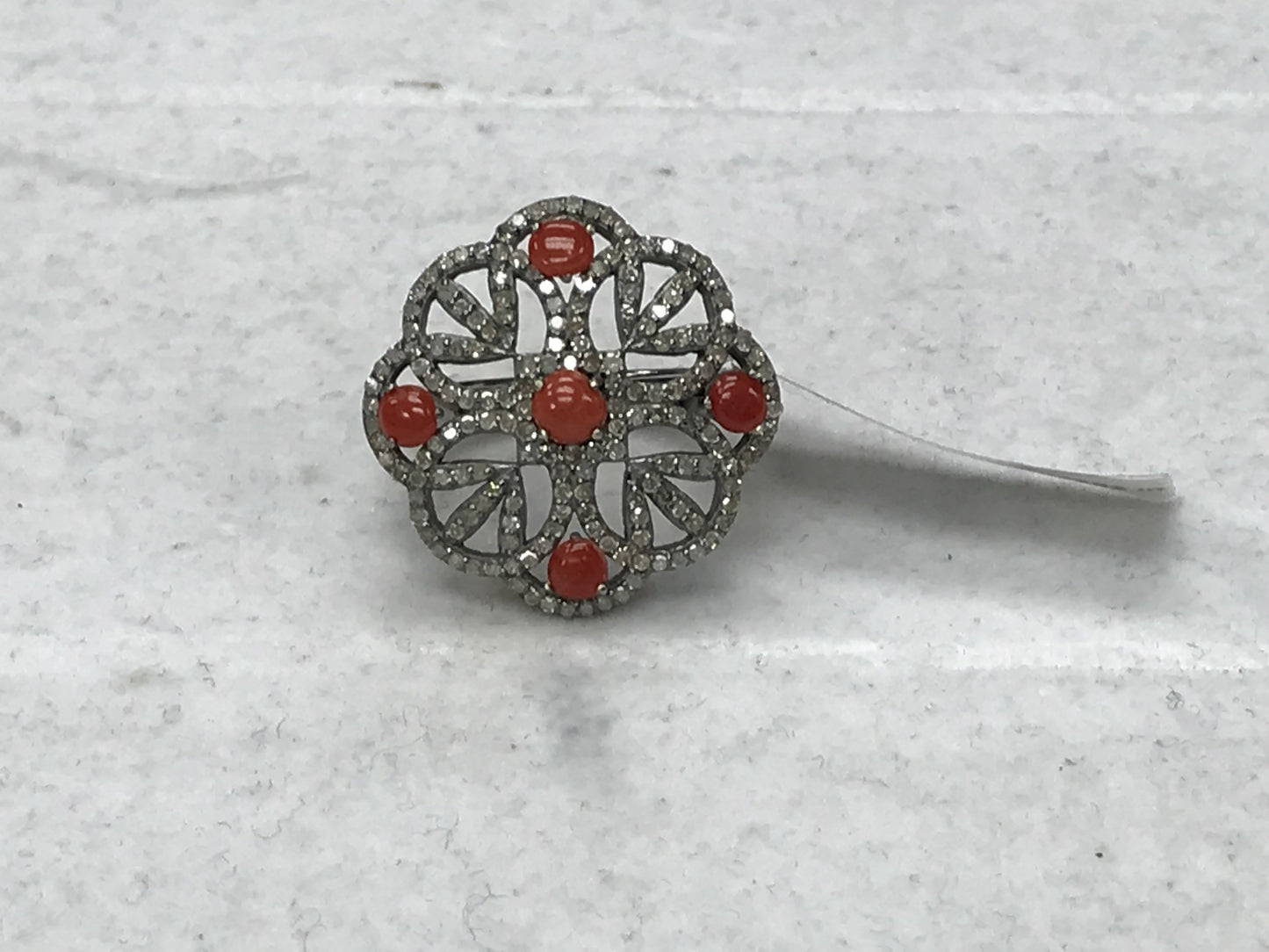 Flower Pave Diamond Ring