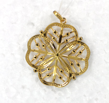 Silver Diamond Charm .925 Oxidized Sterling Silver Diamond Charms, Genuine handmade pave diamond Charm Size Approx 2.68"(67 MM)