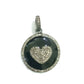 Enamel Heart Shaped Diamond Pendant .925 Oxidized Sterling Silver Diamond Pendant, Genuine handmade pave diamond Charm Size 22 MM