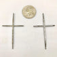 Diamond Cross Pendant, Pave Diamond Pendant,Pave Cross Necklace, Appx 58 x 35mm. Sterling Silver