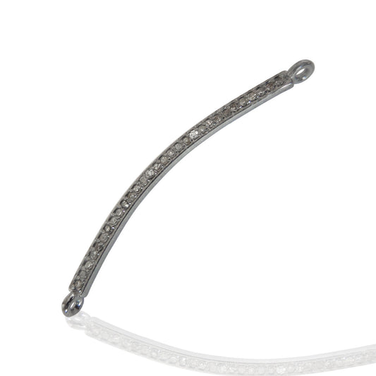 Pave Pendant, Pave Diamond, Pave Bar Charm, Pave Bar Connectors,Approx 1.8'' Long(4 x 46mm) Oxidized Silver